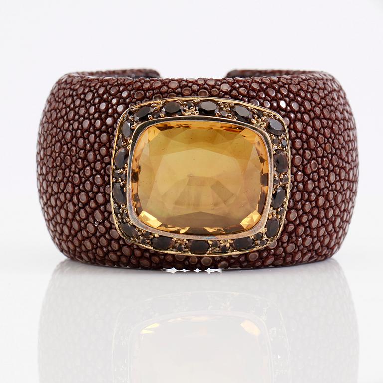 ARMRING, silver, citrin och topaser.