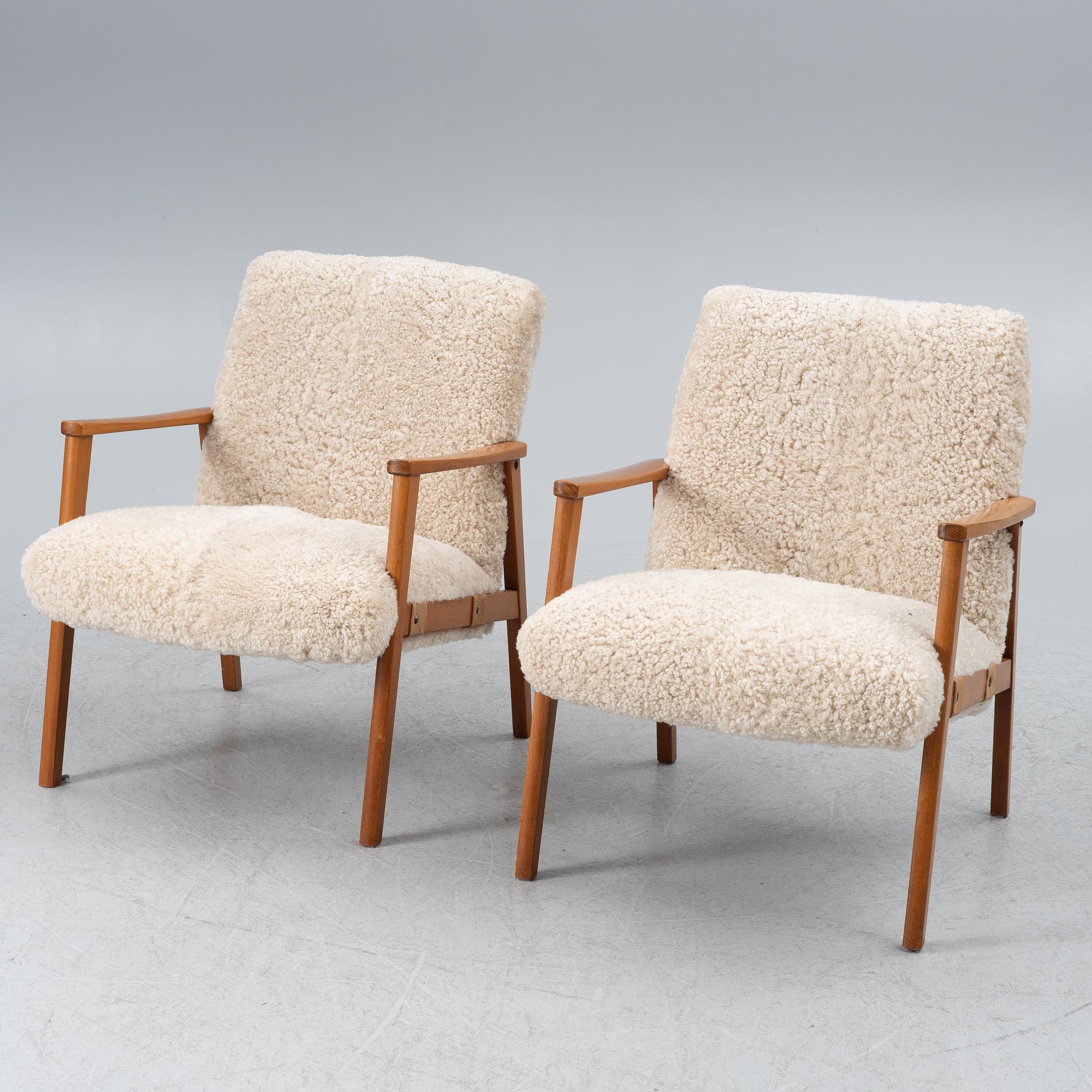 A pair of armchairs, mid-20th century.