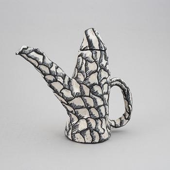Sergei Isupov, a stoneware pot "Lördagsmorgon" Saturday morning, ca 1990.