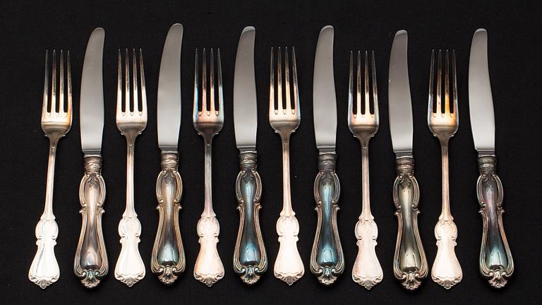 BESTICKSERVIS, 12 delar, "Olga" GAB, Stockholm, 1936. Vikt ca 250 g.