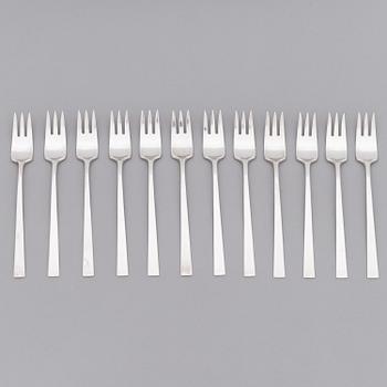 BERTEL GARDBERG, a 108-piece set of "Birgitta" silver cutlery, marked BG, Hopeatehdas oy, Helsinki 1956-61.