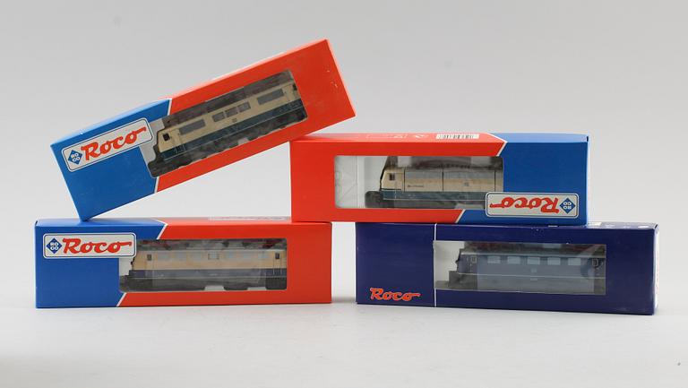 SAMLING MODELLTÅG, 4 delar, Roco, Österrike.