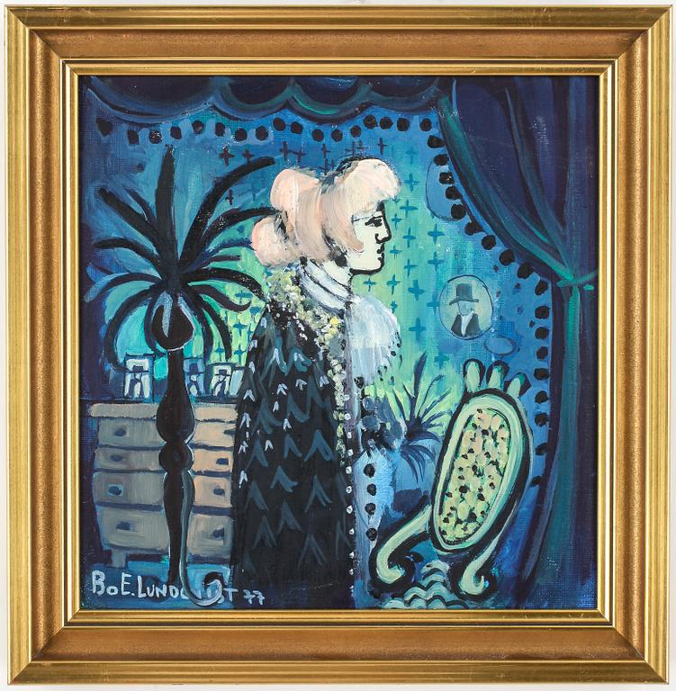 BO E LUNDQUIST, olja på duk, signerad och daterad 77.