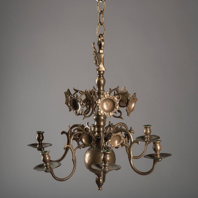 LJUSKRONA, barockstil, 1800-tal. Höjd 61 cm.