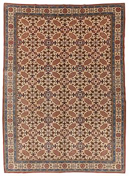 A fine mid 20th century Qum carpet of Zeichur design, Central Iran, c. 318 x 235 cm.