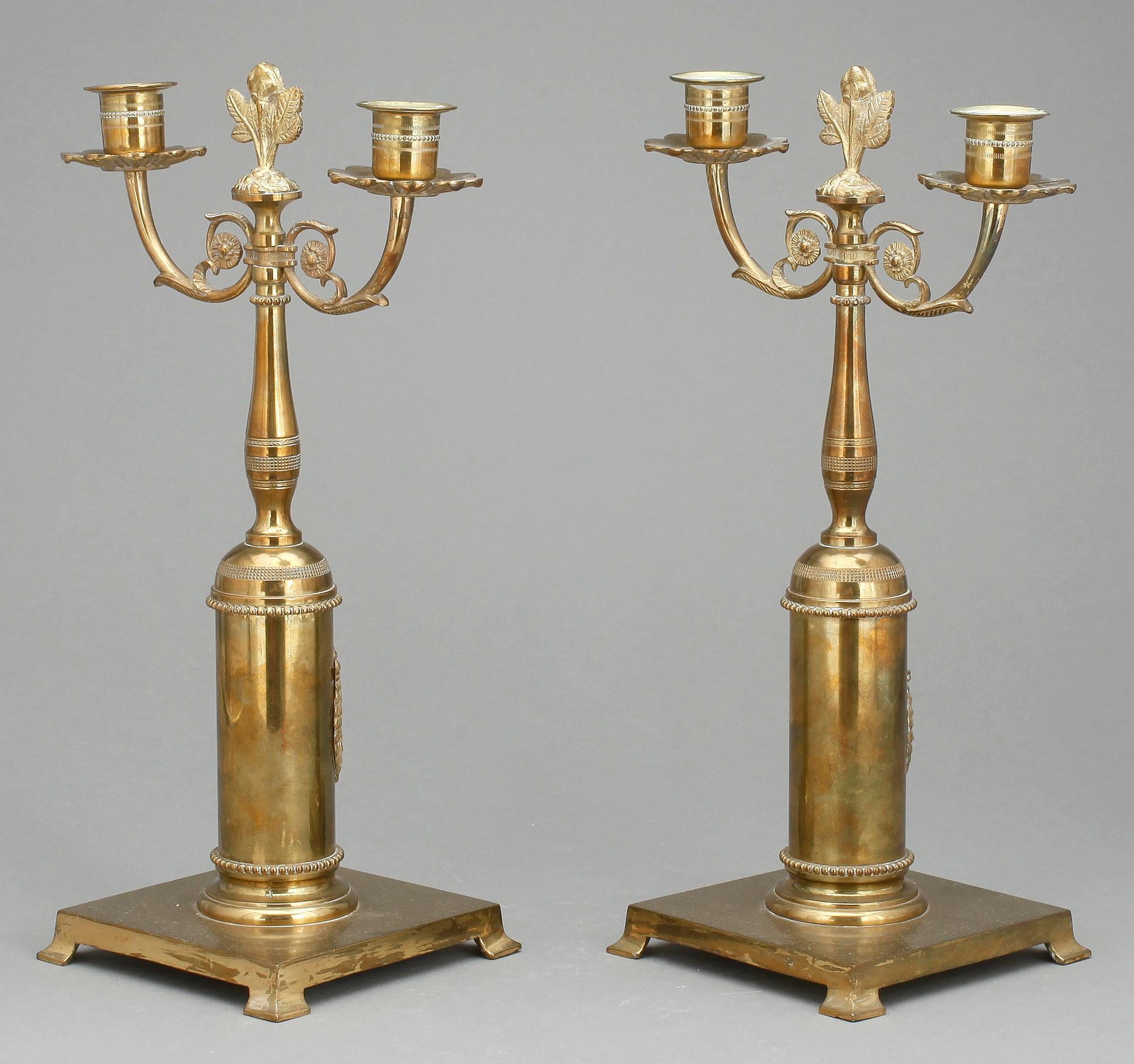 KANDELABER, ett par, empirestil, 1900-tal.