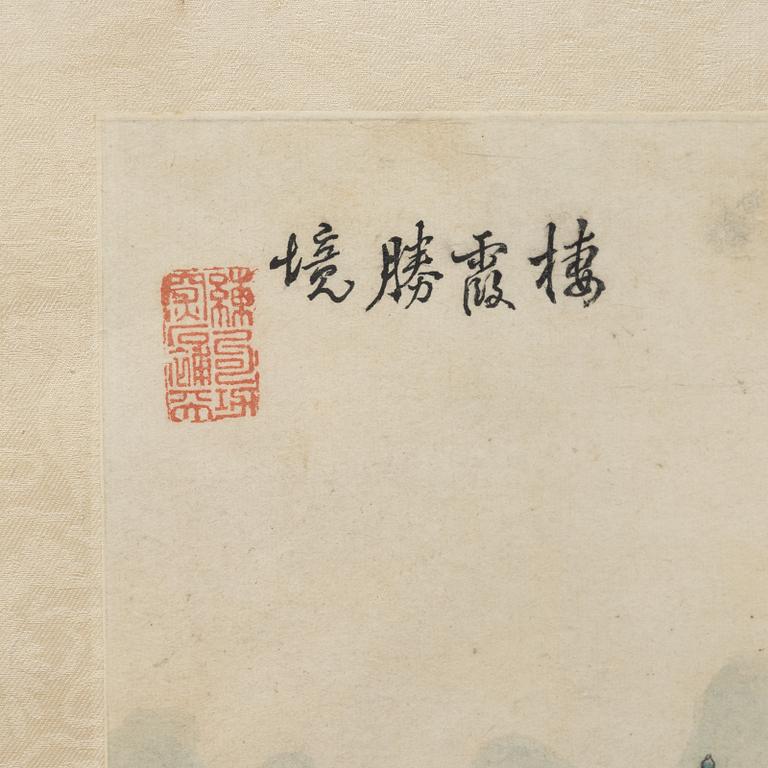 Unidentified artist, Temple in mountainous landscape, China, late Qing dynasty / around 1900.