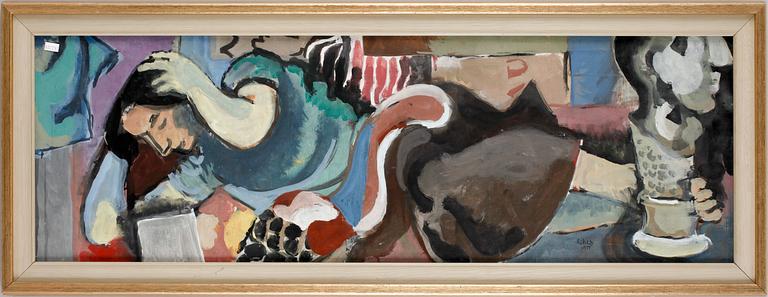 ACKE OLDENBURG, tempera på duk, sign o dat 1950.