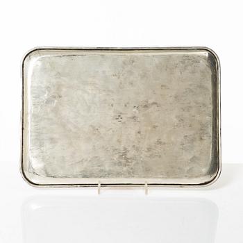 Bricka, sterlingsilver, Mexiko, 1900-talets första hälft.