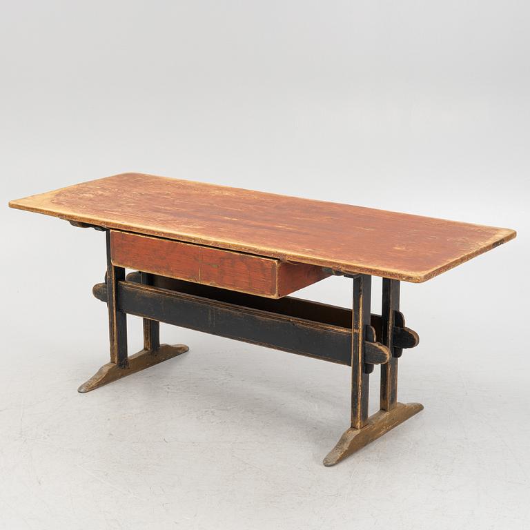 Bockbord med låda, allmoge, 17/1800-tal.