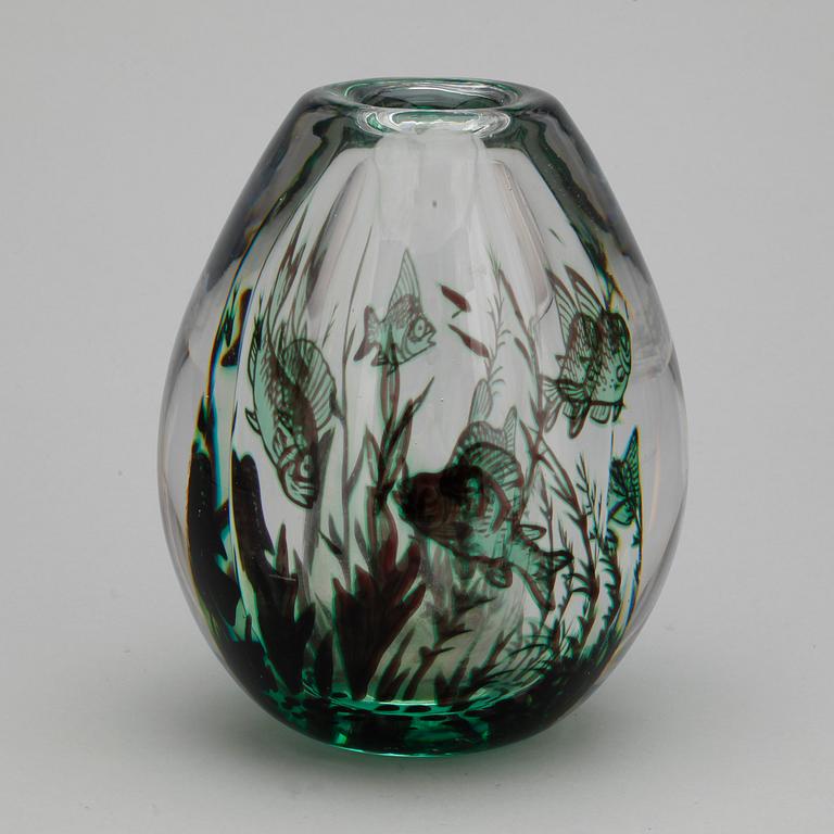 VAS, glas, "Fiskgraal", Edward Hald, Orrefors.