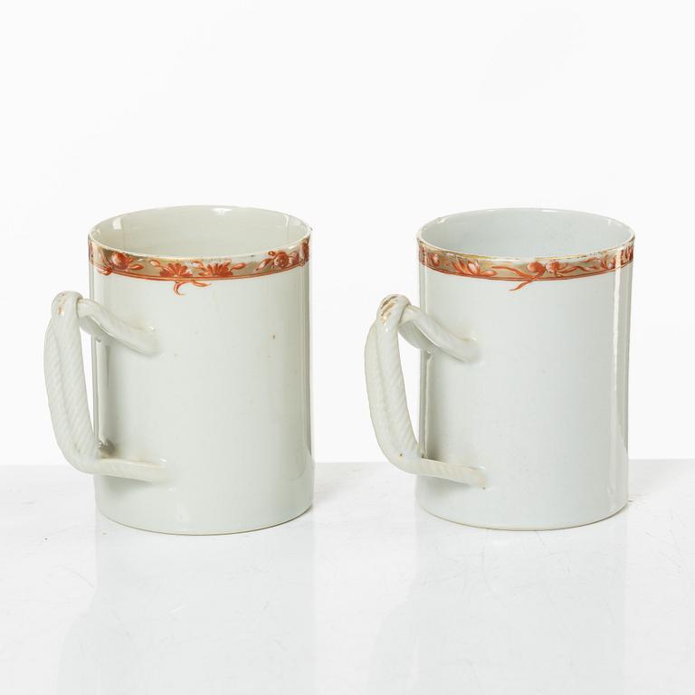 Servisdelar, fyra stycken, kompaniporslin, Kina, Qingdynastin, 1700/1800-tal.