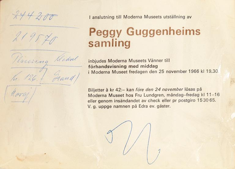PEGEEN VAIL GUGGENHEIM, pastel on paper, 1960s.