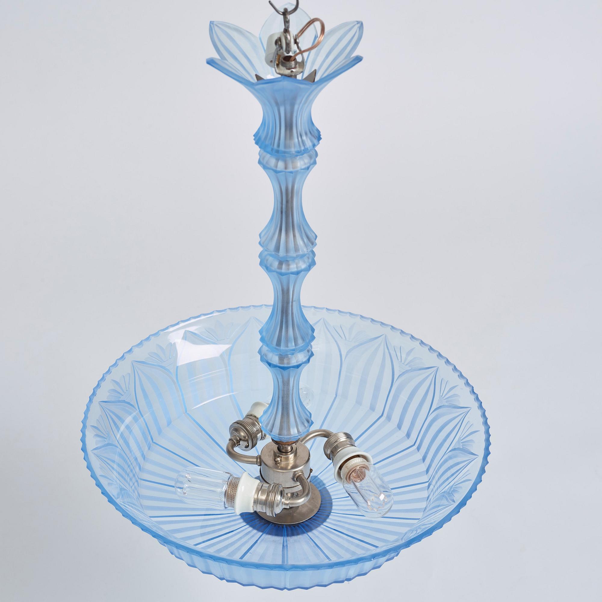 Simon Gate, & Erik Tidstrand, a ceiling lamp, model "26268 / GD. 5.", Nordiska Kompaniet and Orrefors, executed ca 1926.