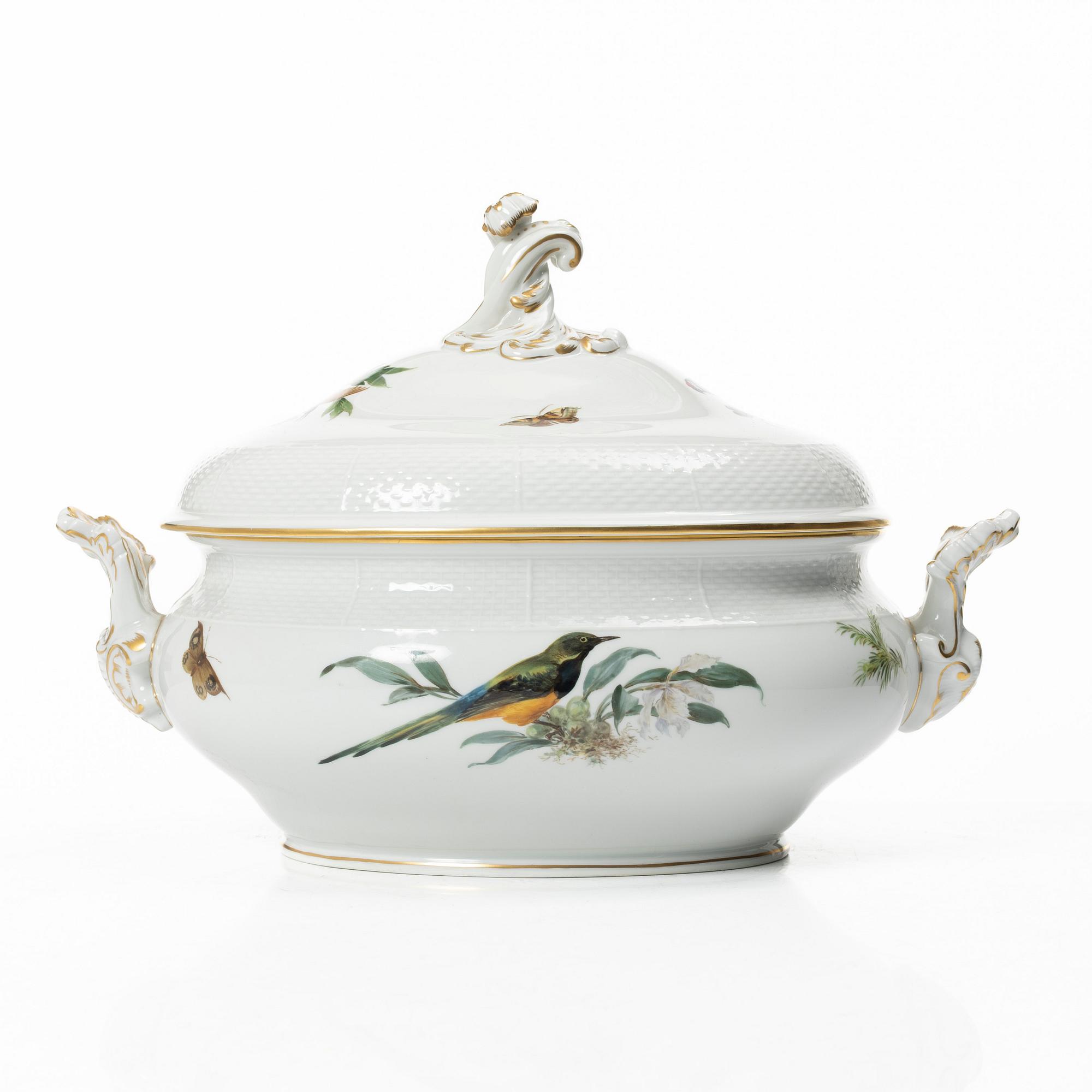 Terrin med lock, porslin, Meissen, Tyskland, 1930-40-tal.