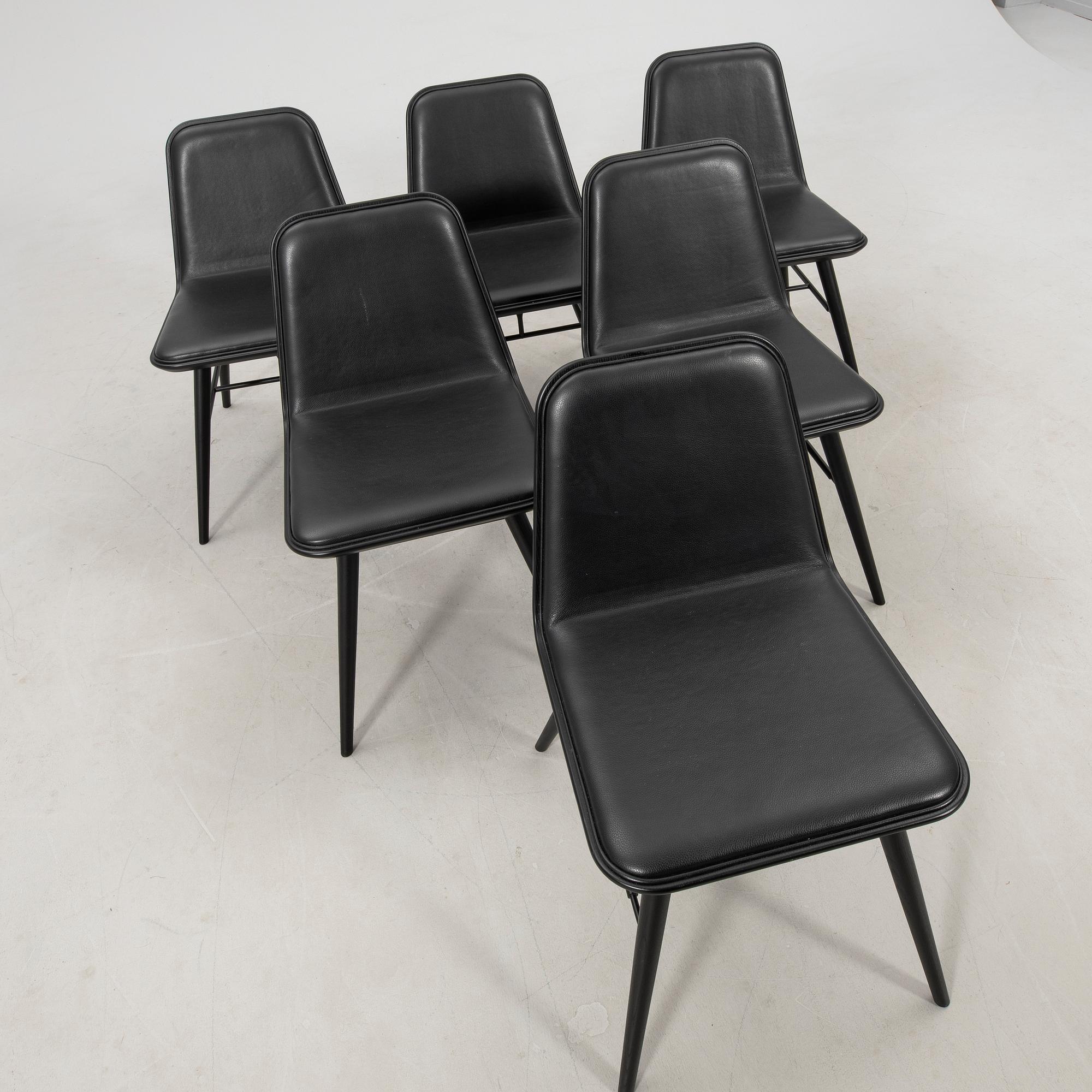 Space Copenhagen chairs, 6 pieces "Spine" for Fredericia Furniture Denmark, 2020s.