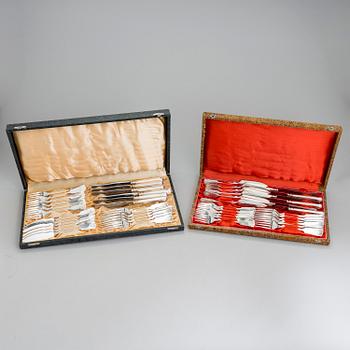 GÖSTA HELENIUS, bestickuppsättning, 48 delar, silver, "Musslan", Åbo 1919.