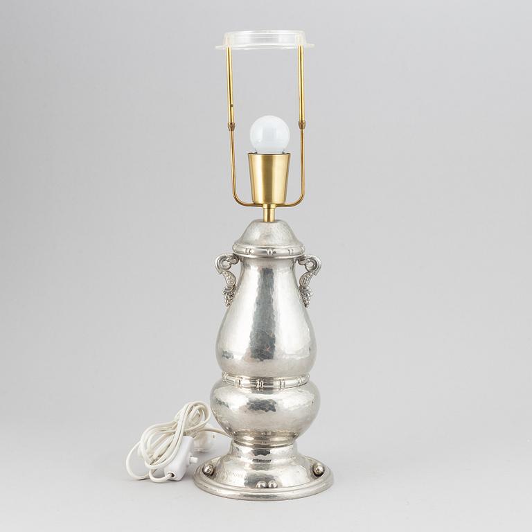 A pewter table lamp from Gerotin, Holland/Denmark, first half of the 20th-century.