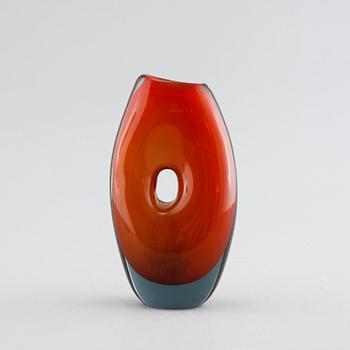 A glass vase by Vicke Lindstrand for Kosta, signed LH and numbered, 1950s.