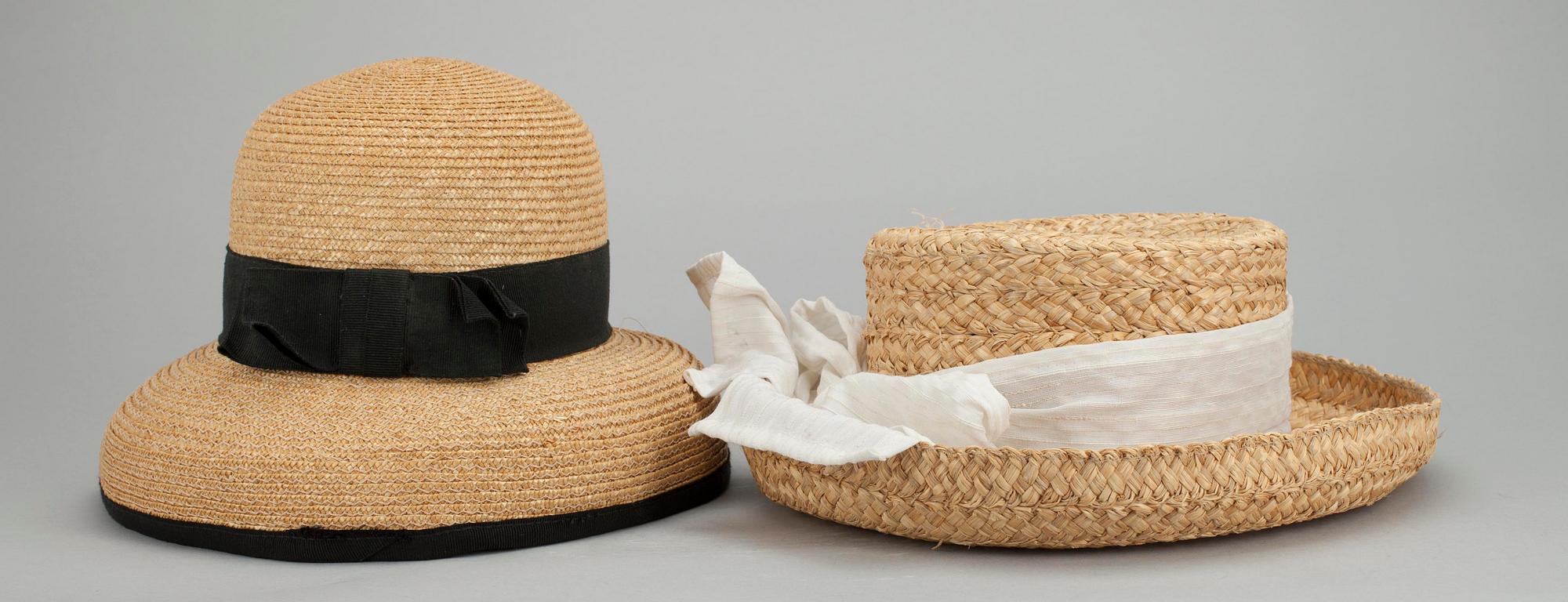 HALMHATTAR, två st, Valentino och Rodier.