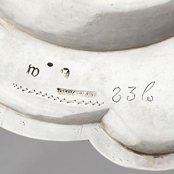 Jürgen Friedrich Sickman, fat, ett par, silver, Stockholm 1757. Rokoko.