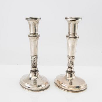 Candlesticks, 1 pair, silver, late 19th century.