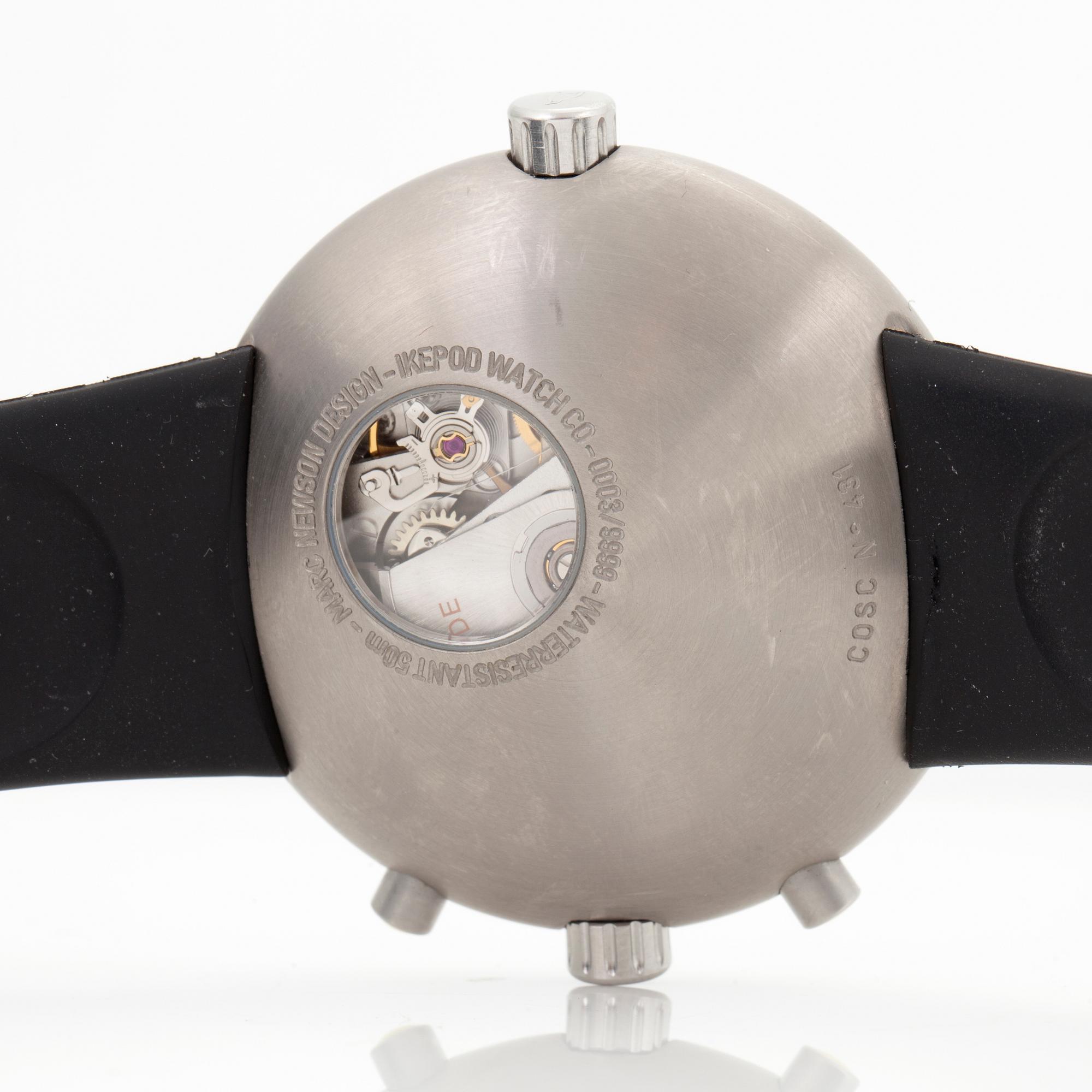 IKEPOD, Megapode, Chronometer, Marc Newson design, chronograph, wristwatch, 46 mm,