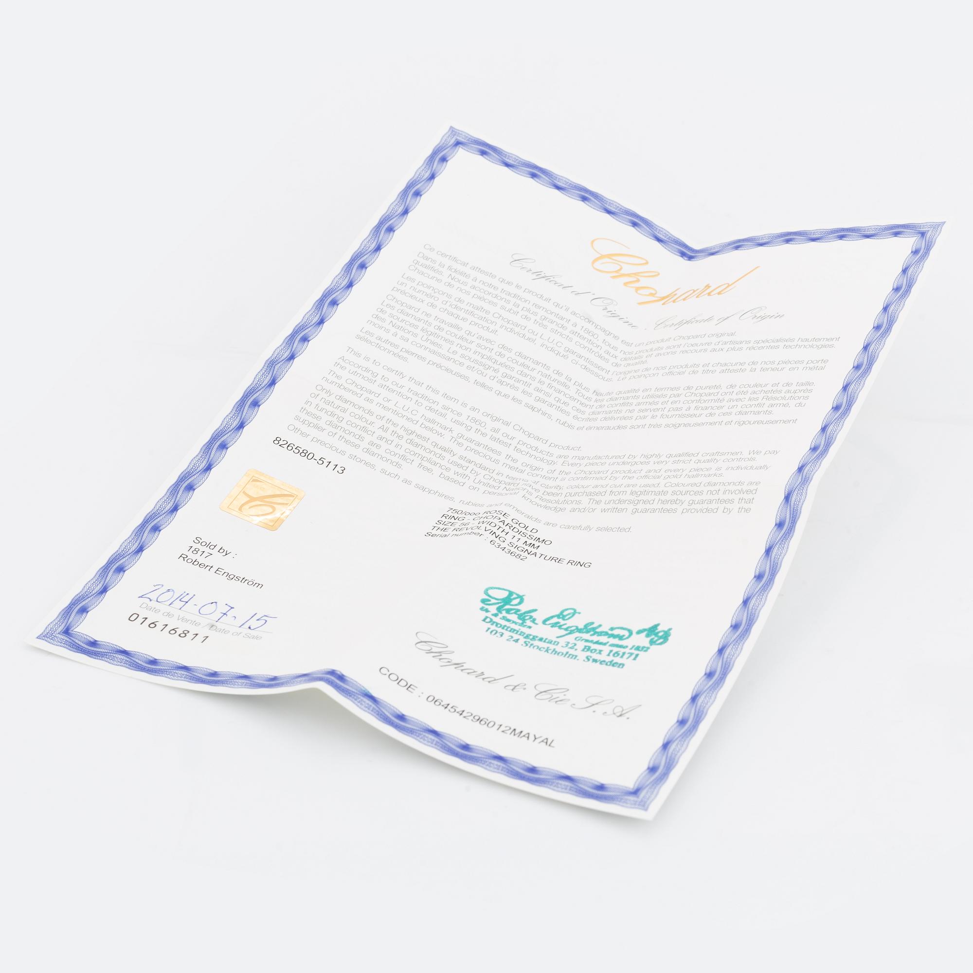 Chopard, 18K gold ring.