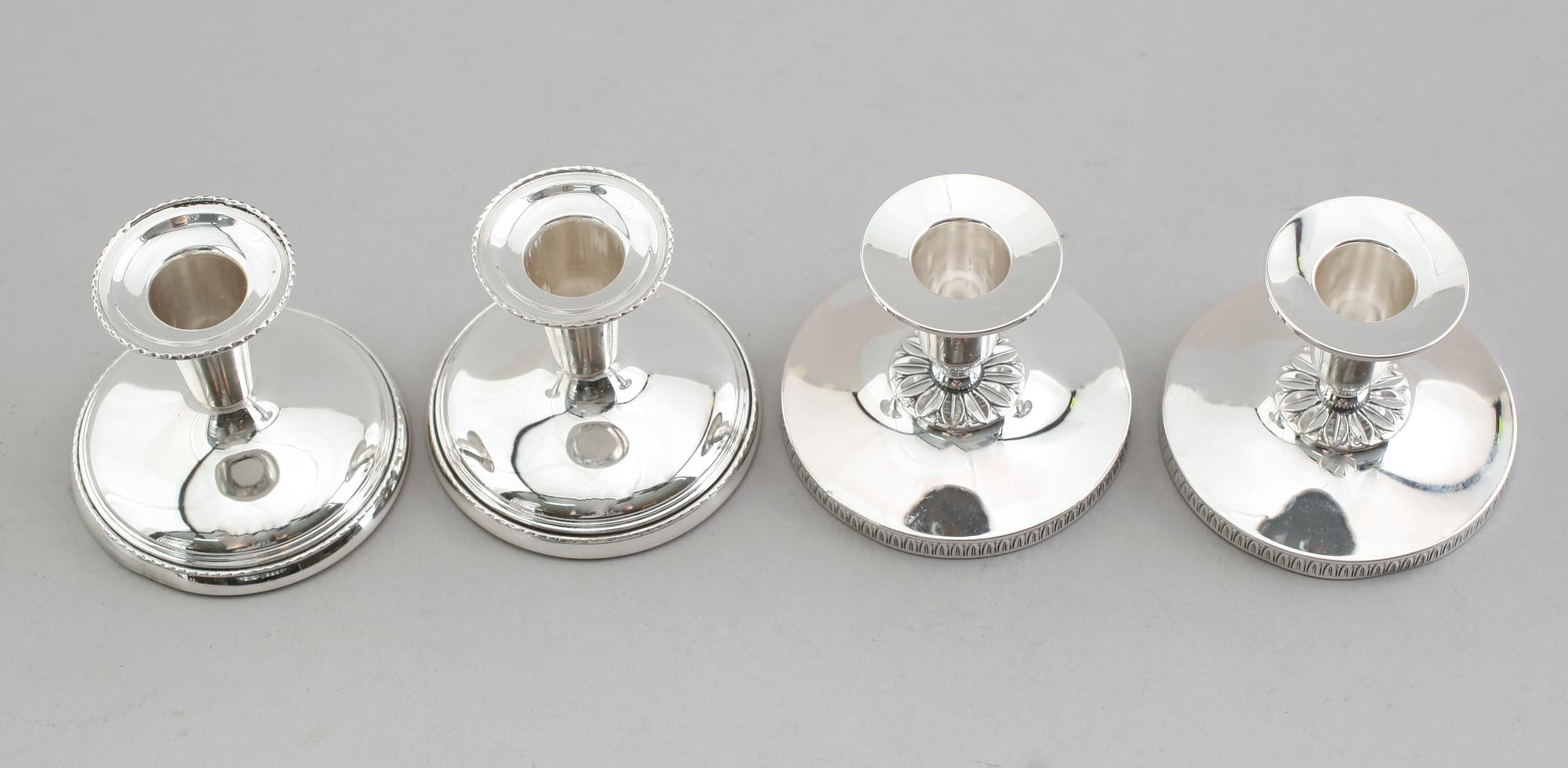 LJUSSTAKAR, 4 st (2+2), silver, GAB, 1960-tal.