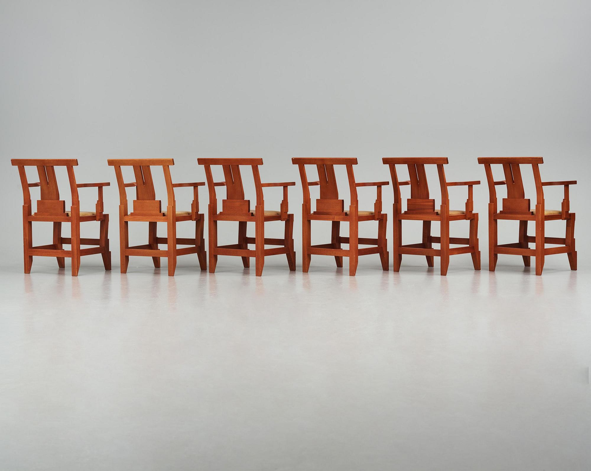 John Kandell, a set of six "Solitär" chairs, Källemo, Värnamo, post 1985.