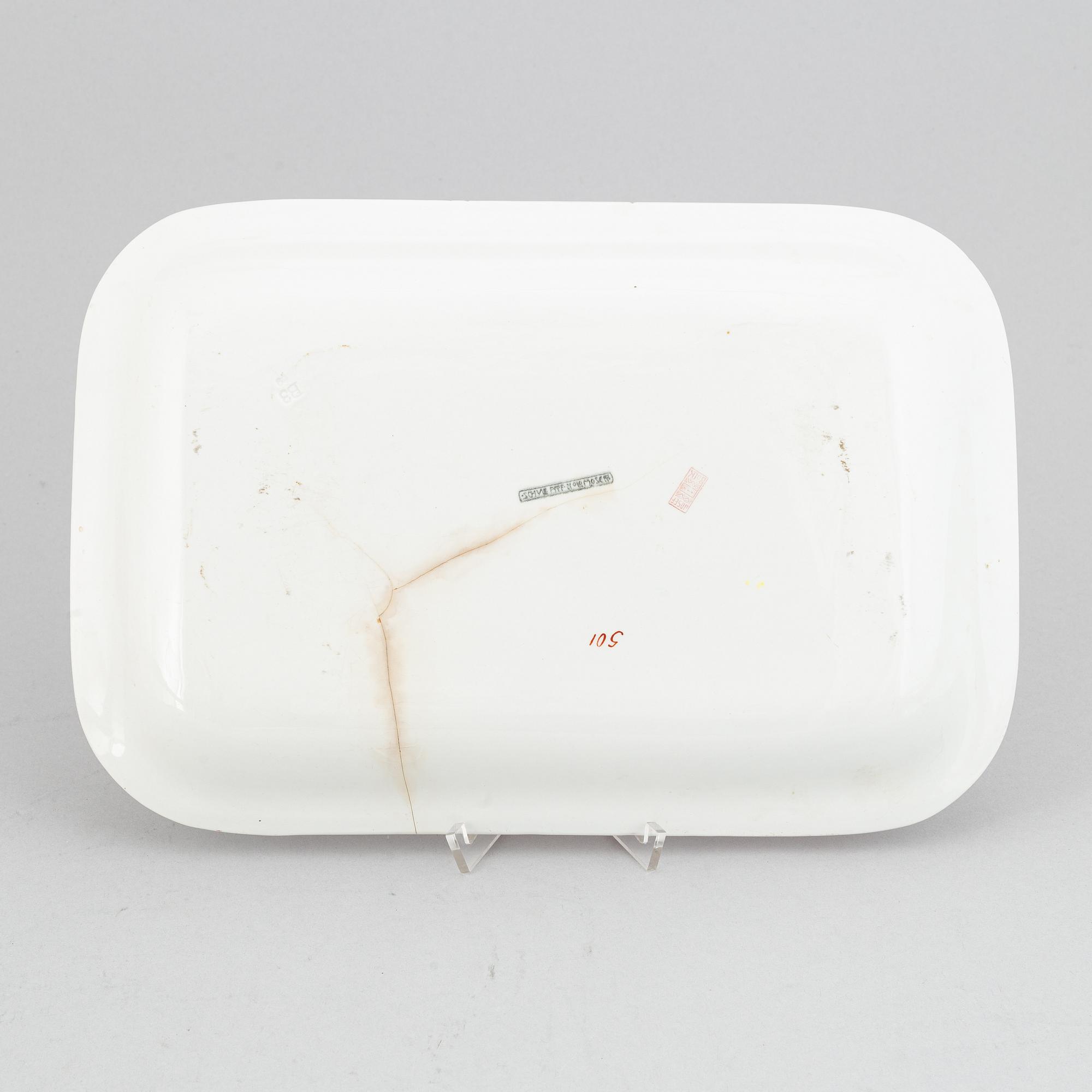 Koloman Moser, two ceramic dishes, Josef Böck, Vienna, Austria, early 20th Century.