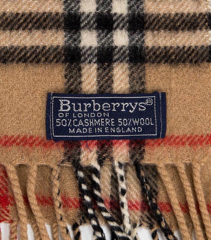 Burberry, three scarves.