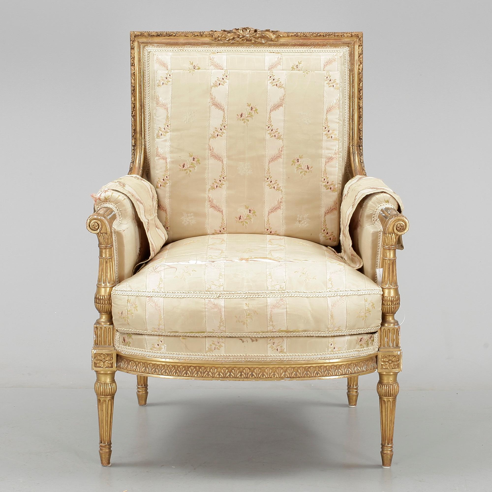 KARMSTOL, Louis XVI-stil, omkring sekelskiftet 1900.