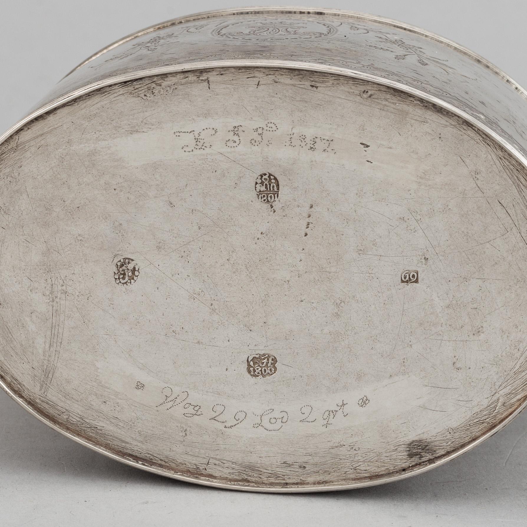 CHRISTIAN HOSOE, TEKANNA, silver. Köpenhamn, 1800.