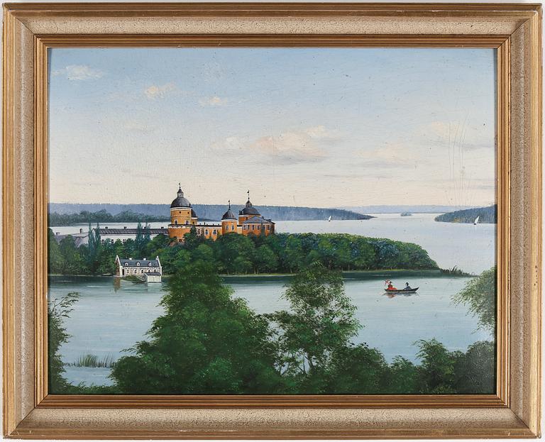 OKÄND KONSTNÄR, olja på pappannå. Omkring 1800-talets tredje kvartal.