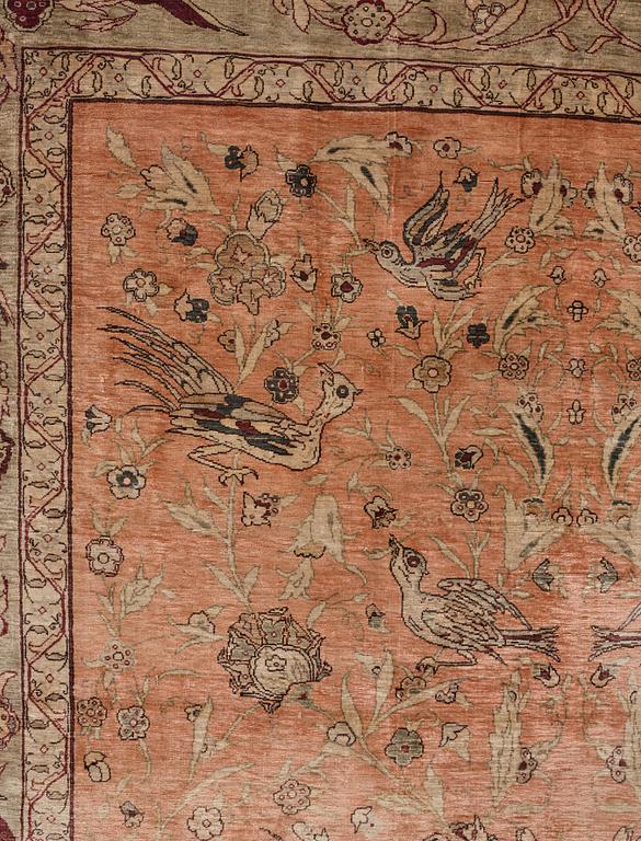 A rug, antique, silk with metal brocade, Istanbul, so called 'Koum Kapi', Ottoman empire,  ca 181,5 x 127,5 cm.