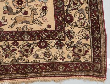 SEMI-ANTIQUE SILK KASHAN SOUF. 211 x 130 cm.