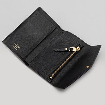 Louis Vuitton, a black Monogram Empreinte leather 'Curieuse' wallet, 2015.