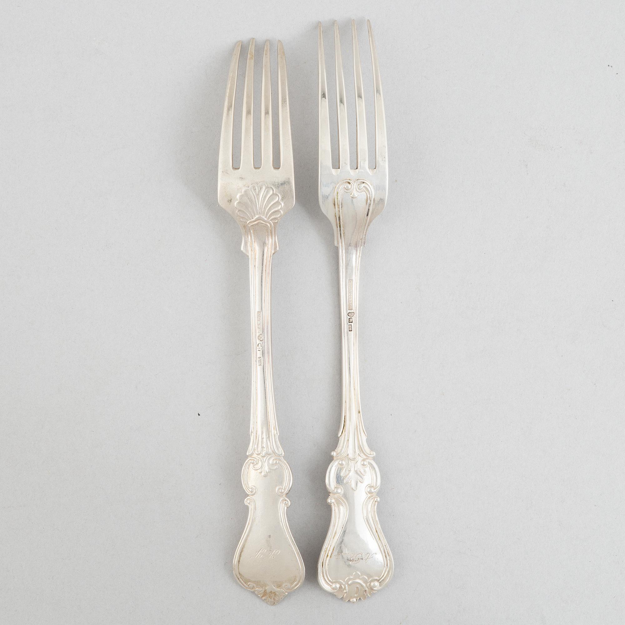 A Swedish silver cutlery, model Olga, mostly GAB and CG Hallberg, some Stockholm 1954 (123 pieces).