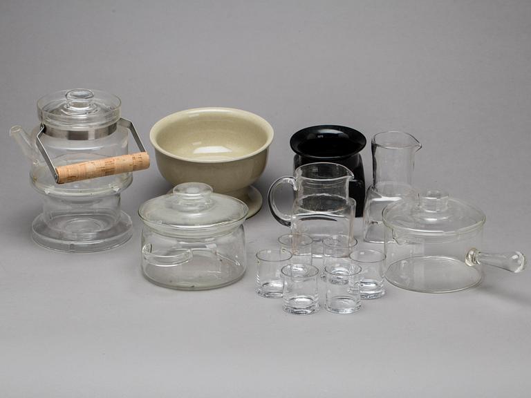 SIGNE PERSSON-MELIN, samling glas samt stengods, 13 delar. Boda Nova.