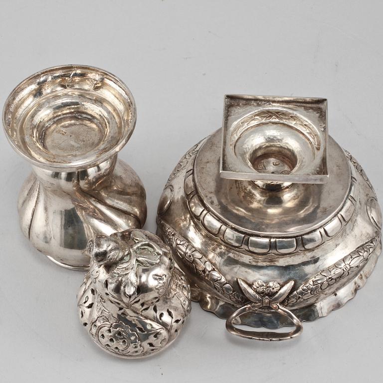 SOCKERRUSKA samt SKÅL, silver, 1800/1900-tal. Vikt 435 g.
