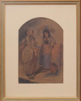 OKÄND KONSTNÄR, akvarell. Monogramsignatur. Daterad 1896.