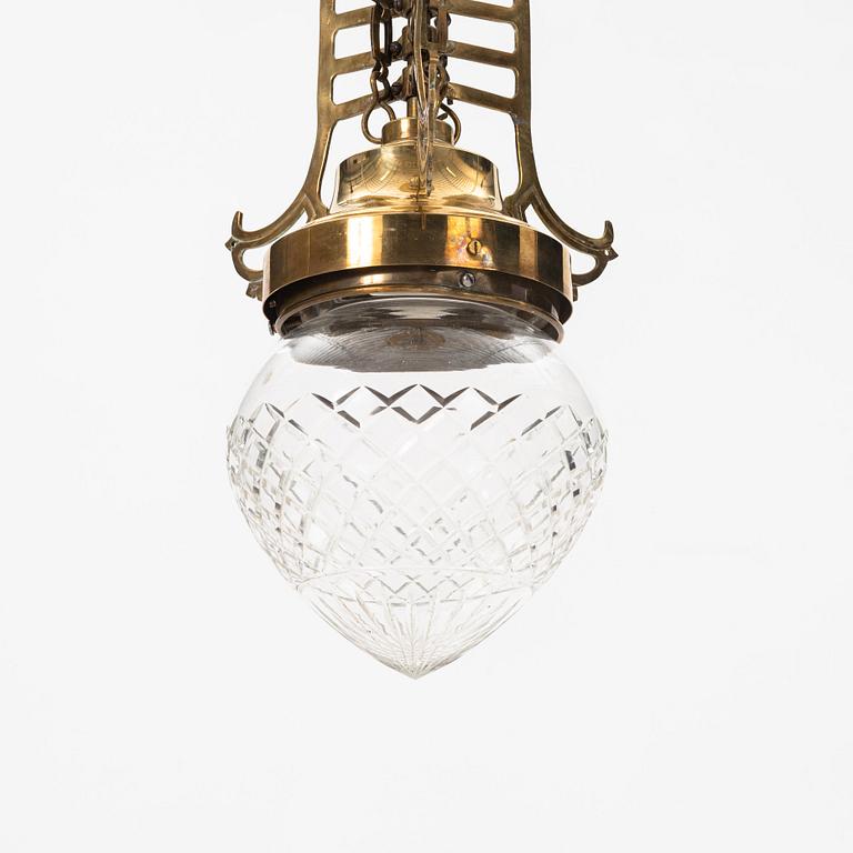 An Art Nouveau celing lamp, early 20th century.