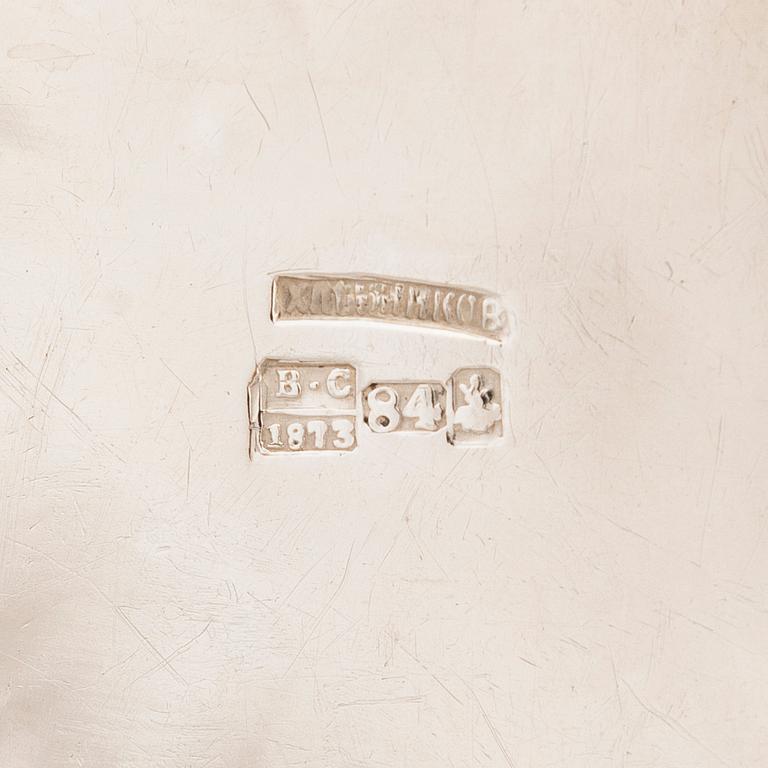 A parcel-gilt breadbasket, mark of Hlebnikov (Хлебников), Moscow 1873.