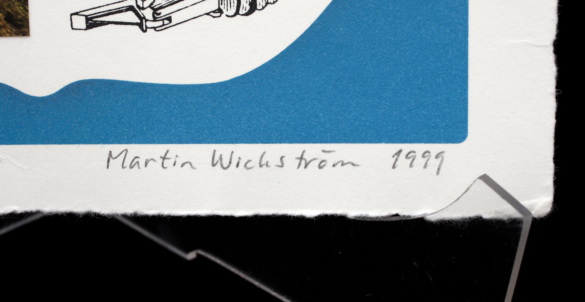 MARTIN WICKSTRÖM, färglitografi / blandteknik, numr 28/90, sign och dat 1999.