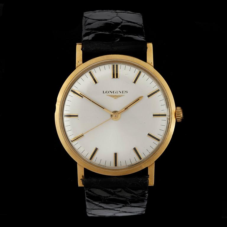 ARMBANDSUR, herr, 18k guld, Longines, bär datering 1972.