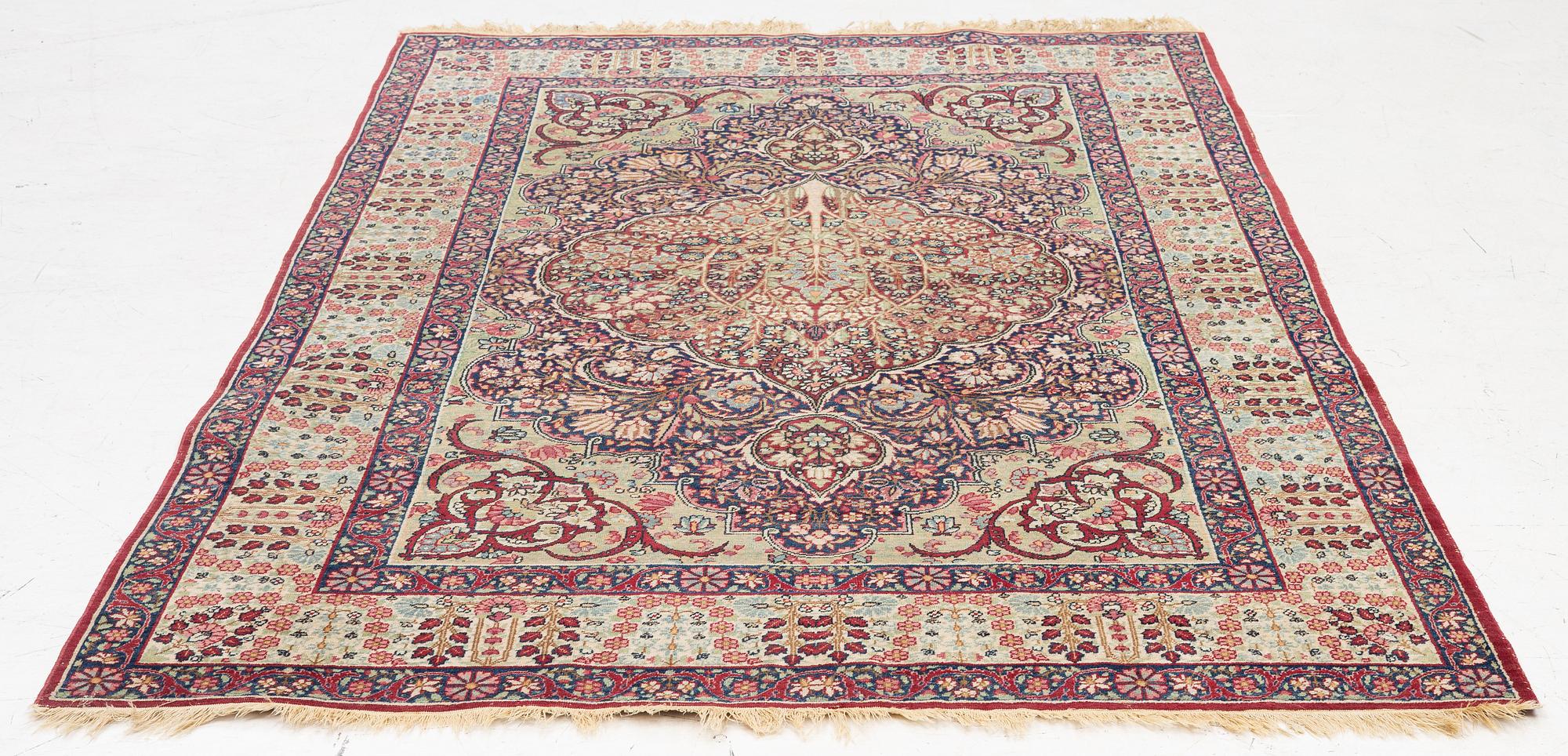 Matta, antik Kirman Laver, södra Persien, ca 221 x 141 cm.