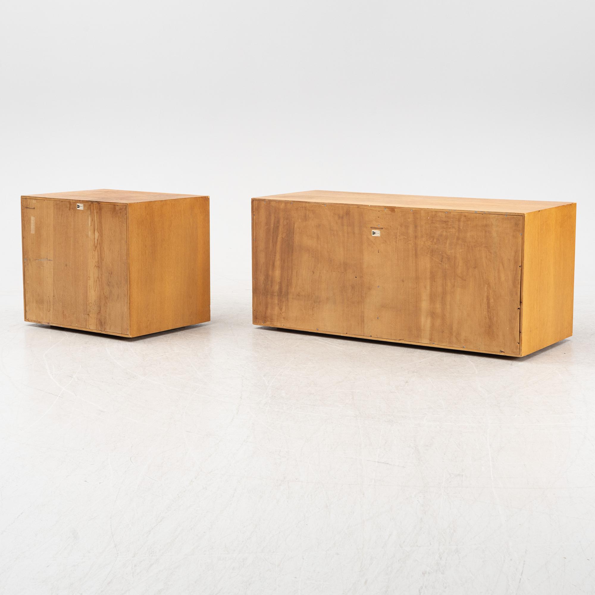 Børge Mogensen, a sideboard module and one chesst of drawers from Karl Andersson & Söner, 1950's/60's.