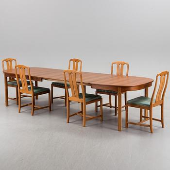 CARL MALMSTEN, Matgrupp, 7 delar, "Ambassadör", Åfors möbelfabrik.