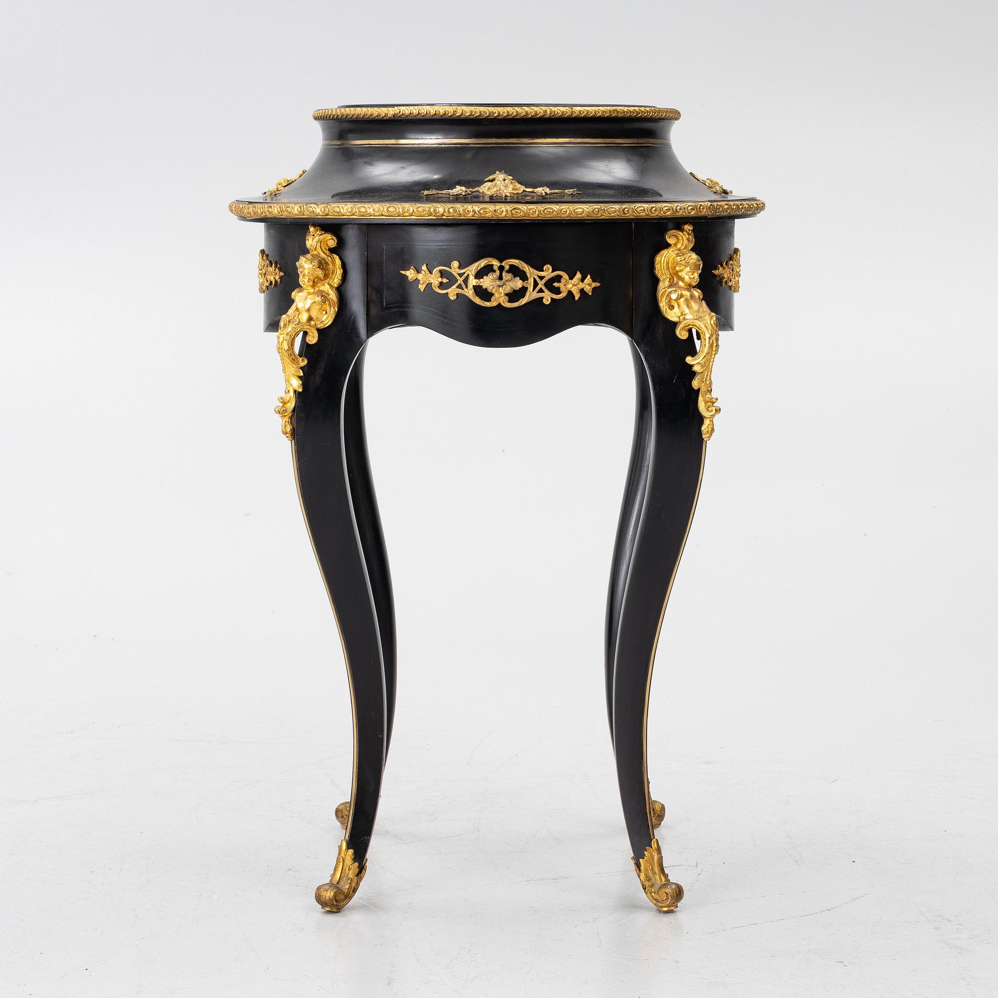 A rococo-revival pietre dure-top table, later part 19th century.